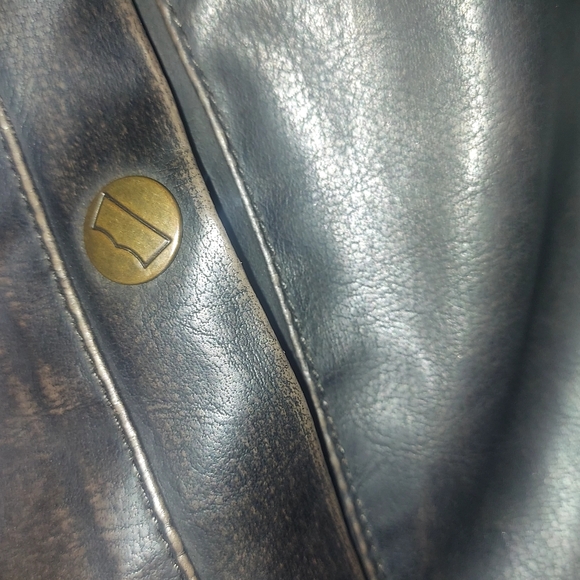Vintage Levi’s Feaux Leather Zip Up Biker/Motorcycle Style Jacket - Picture 9 of 12